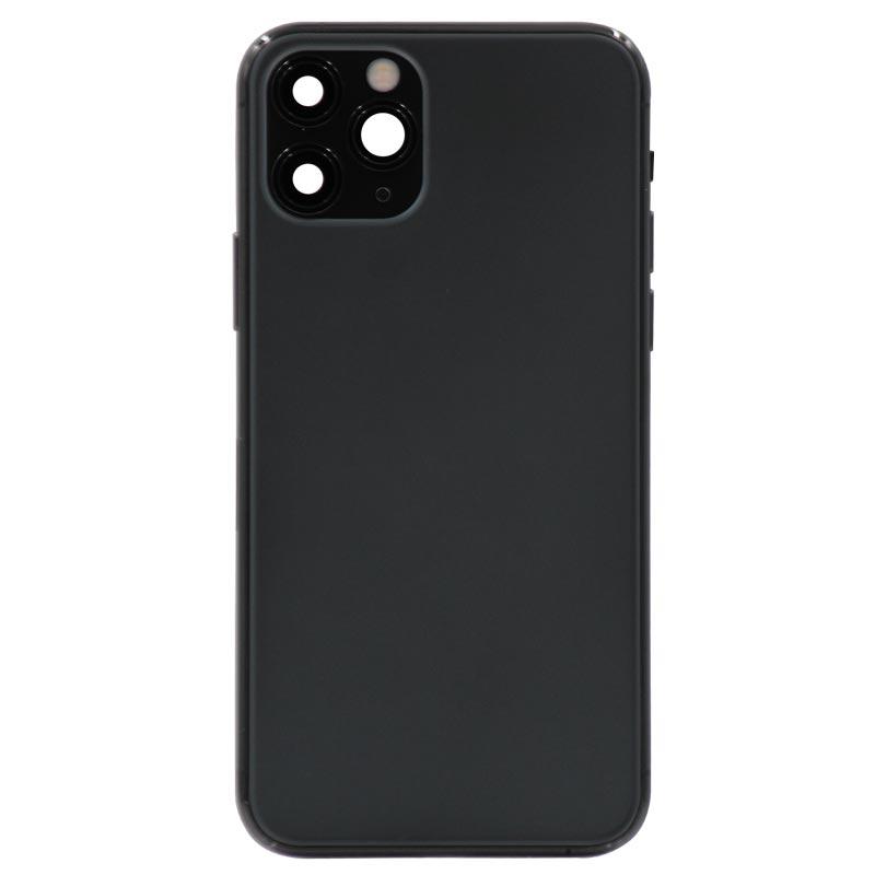 Glass Back Cover with Housing for iPhone 11 Pro (No Logo) (Black)