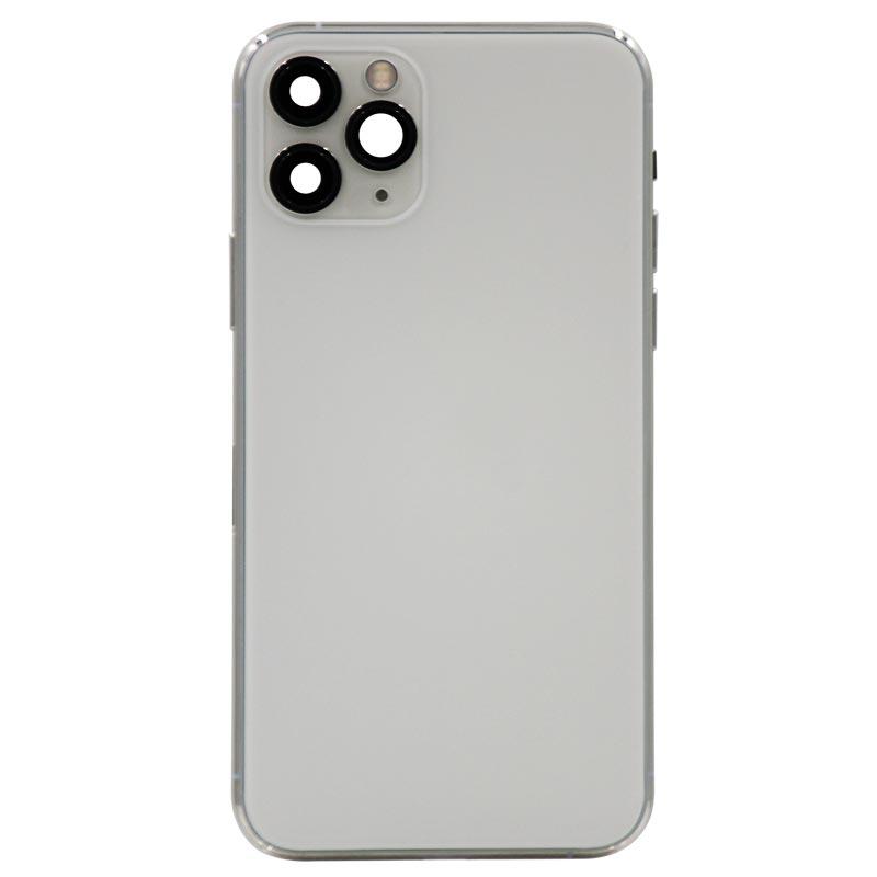 Glass Back Cover with Housing for iPhone 11 Pro (No Logo) (Silver)