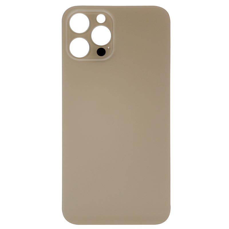 (Big Hole) Glass Back Cover for iPhone 12 Pro Max (No Logo) (Gold)