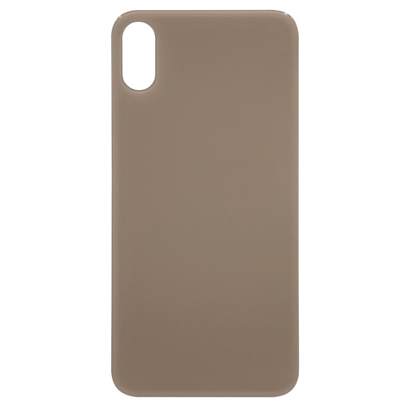 (Big Hole) Glass Back Cover for iPhone XS (No Logo) (Gold)