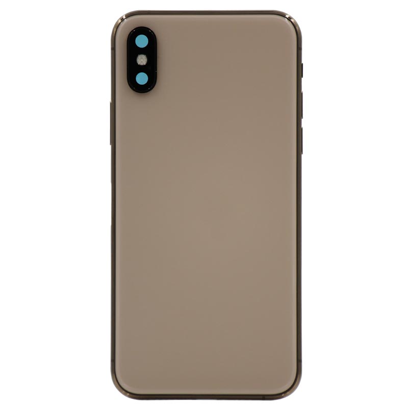 Glass Back Cover with Housing for iPhone XS (No Logo) (Gold)