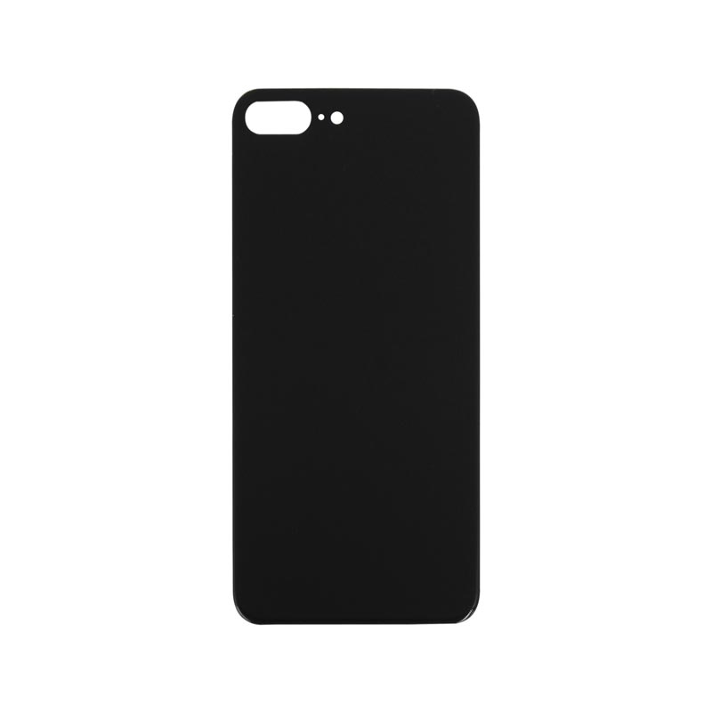 (Big Hole) Glass Back Cover for iPhone 8 Plus (No Logo) (Black)