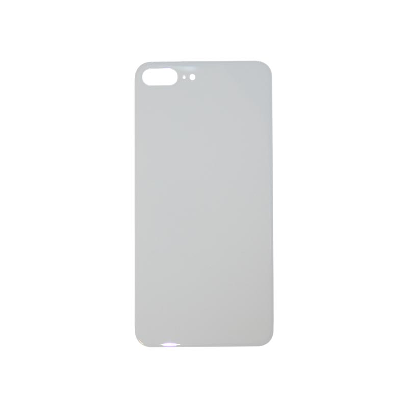 (Big Hole) Glass Back Cover for iPhone 8 Plus (No Logo) (White)