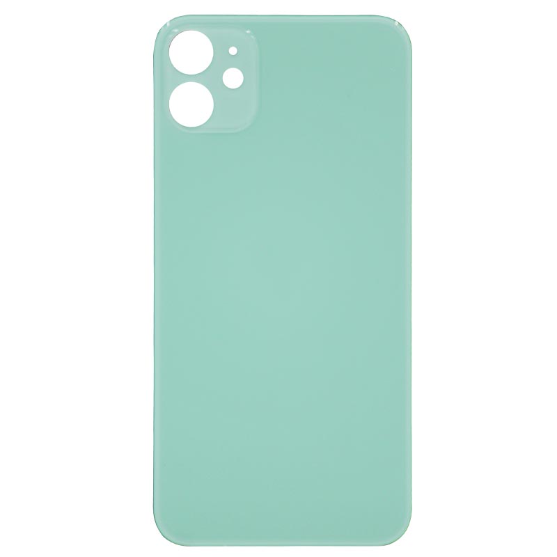 (Big Hole) Glass Back Cover for iPhone 11 (No Logo) (Green)