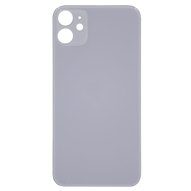 (Big Hole) Glass Back Cover for iPhone 11 (No Logo) (Purple)