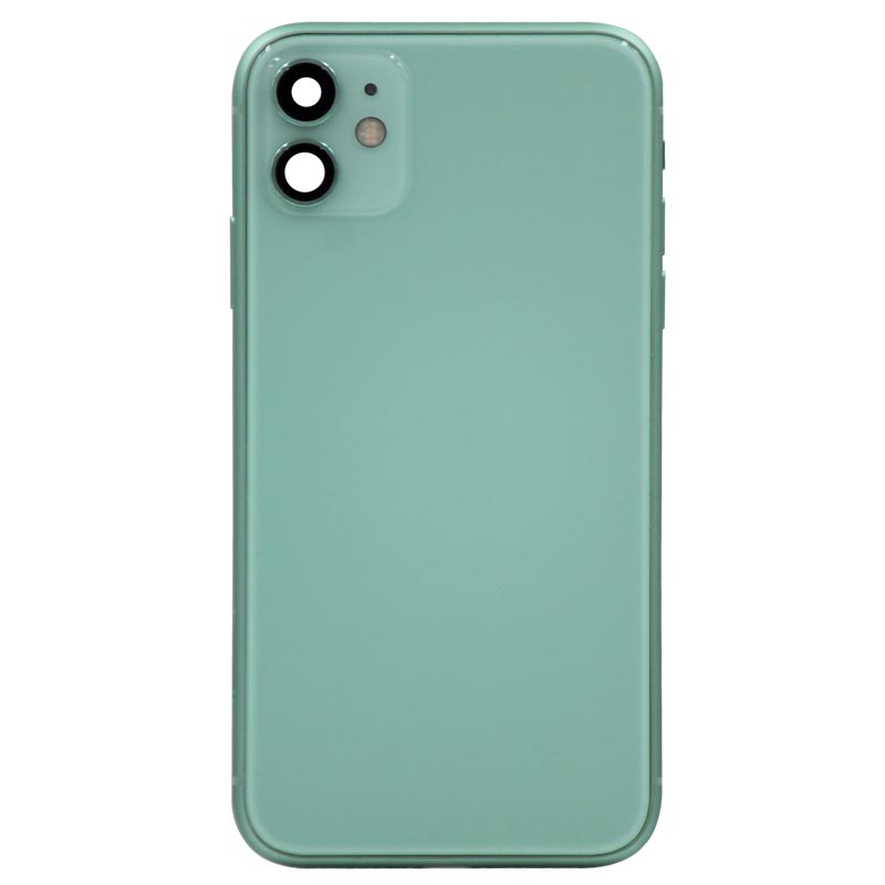 Glass Back Cover with Housing for iPhone 11 (No Logo) (Green)