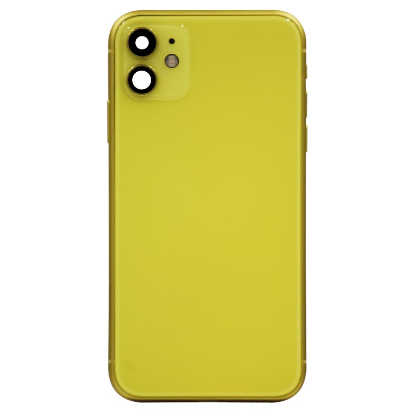 Glass Back Cover with Housing for iPhone 11 (No Logo) (Yellow)