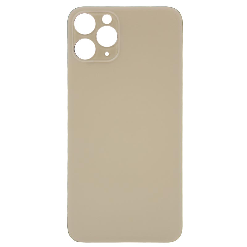 (Big Hole) Glass Back Cover for iPhone 11 Pro (No Logo) (Gold)