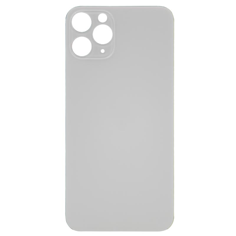 (Big Hole) Glass Back Cover for iPhone 11 Pro (No Logo) (White)