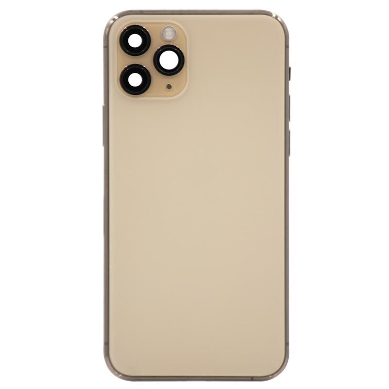 Glass Back Cover with Housing for iPhone 11 Pro (No Logo) (Gold)
