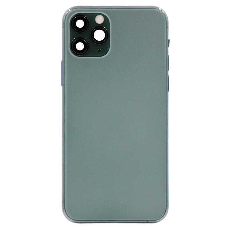Glass Back Cover with Housing for iPhone 11 Pro (No Logo) (Green)