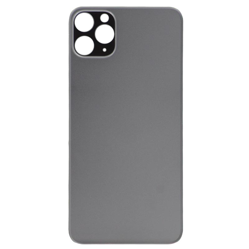 (Big Hole) Glass Back Cover for iPhone 11 Pro Max (No Logo) (Black)