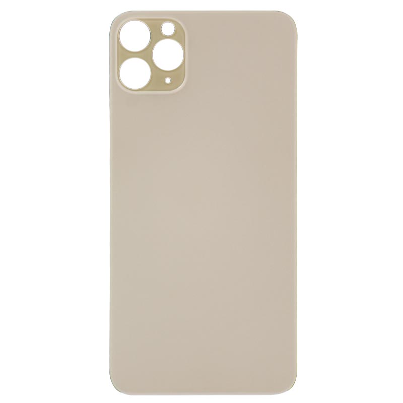 (Big Hole) Glass Back Cover for iPhone 11 Pro Max (No Logo) (Gold)