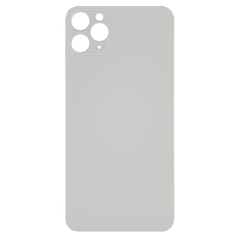 (Big Hole) Glass Back Cover for iPhone 11 Pro Max (No Logo) (White)