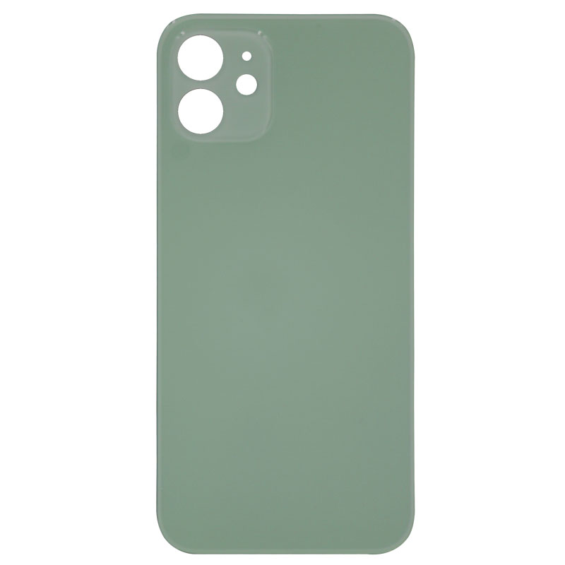 (Big Hole) Glass Back Cover for iPhone 12 (No Logo) (Green)