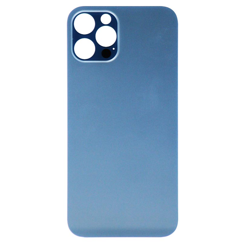 (Big Hole) Glass Back Cover for iPhone 12 Pro (No Logo) (Pacific Blue)