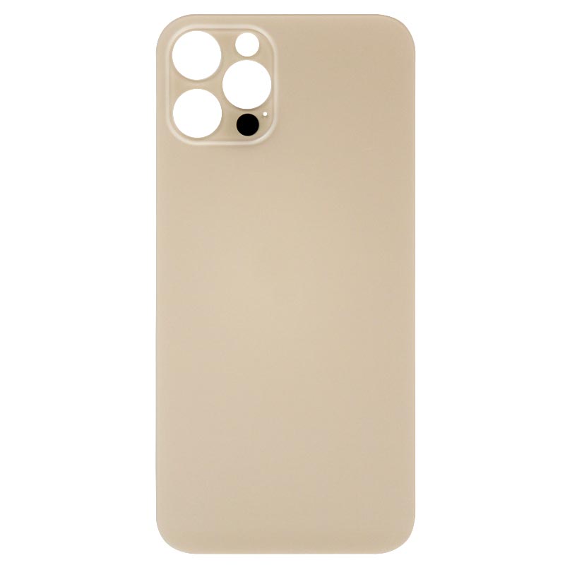 (Big Hole) Glass Back Cover for iPhone 12 Pro (No Logo) (Gold)