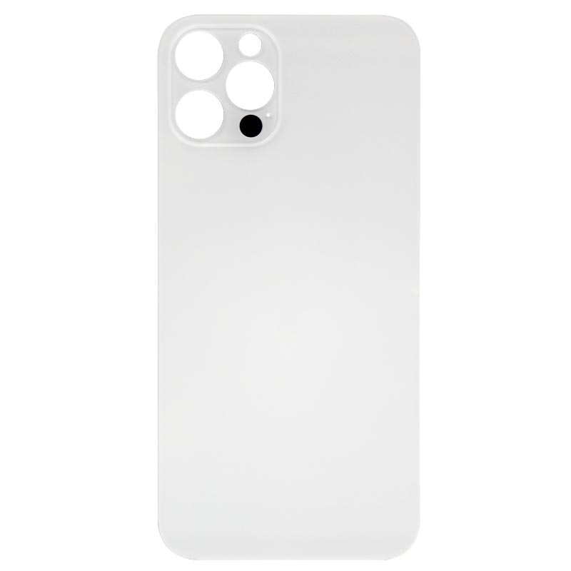 (Big Hole) Glass Back Cover for iPhone 12 Pro (No Logo) (Silver)