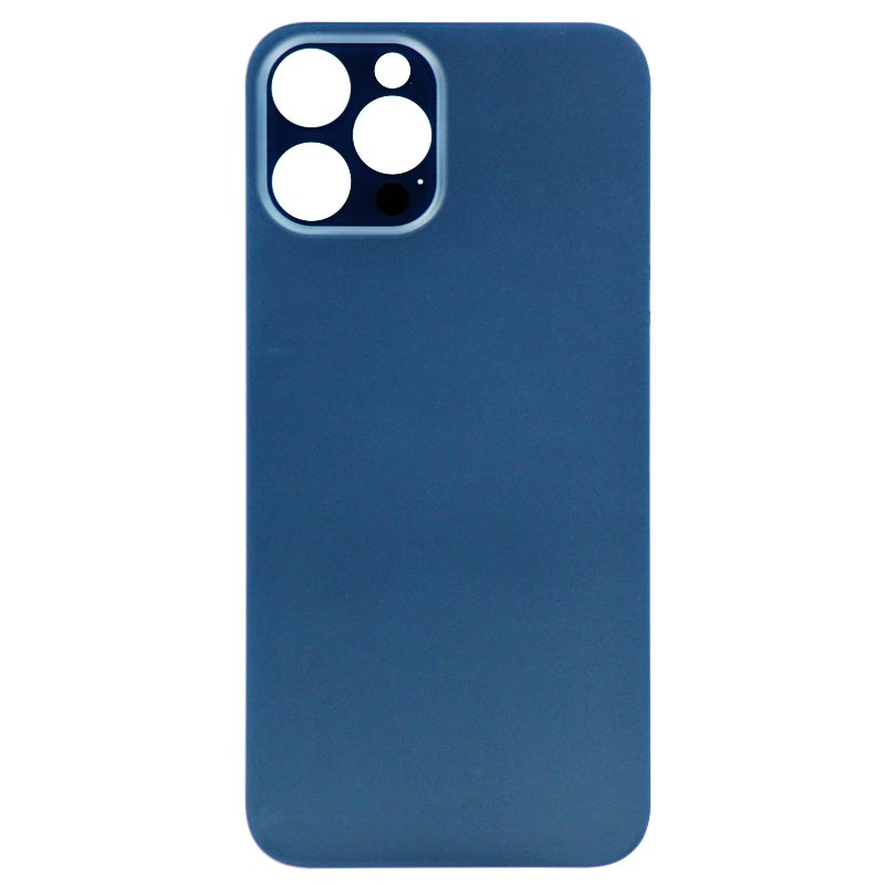 (Big Hole) Glass Back Cover for iPhone 12 Pro Max (No Logo) (Pacific Blue)