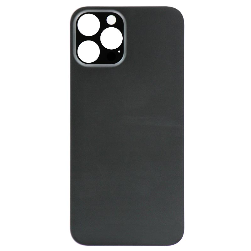 (Big Hole) Glass Back Cover for iPhone 12 Pro Max (No Logo) (Graphite)