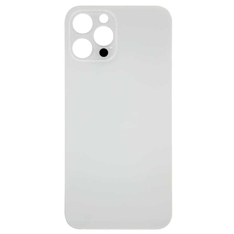 (Big Hole) Glass Back Cover for iPhone 12 Pro Max (No Logo) (Silver)