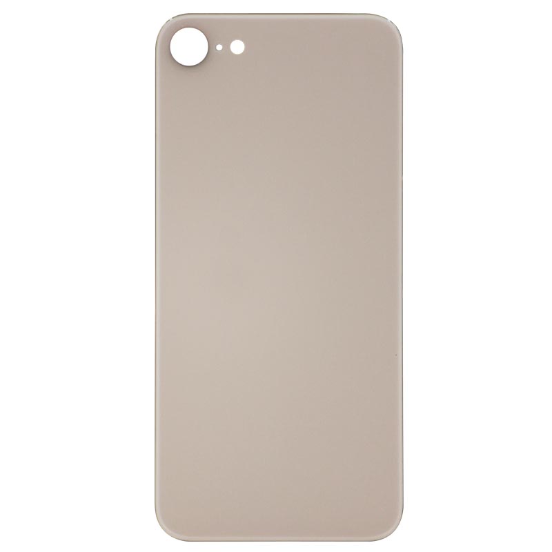 (Big Hole) Glass Back Cover for iPhone 8 (No Logo) (Gold)
