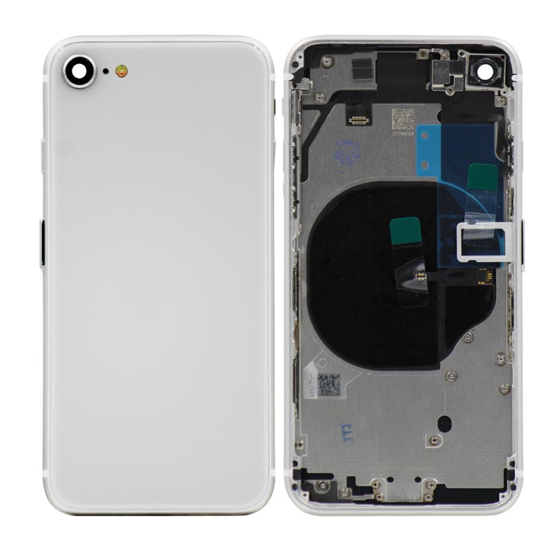 Glass Back Cover with Housing for iPhone SE (2020) (No Logo) (White)