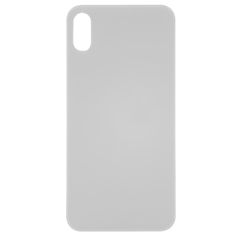 (Big Hole) Glass Back Cover for iPhone X (No Logo) (White)