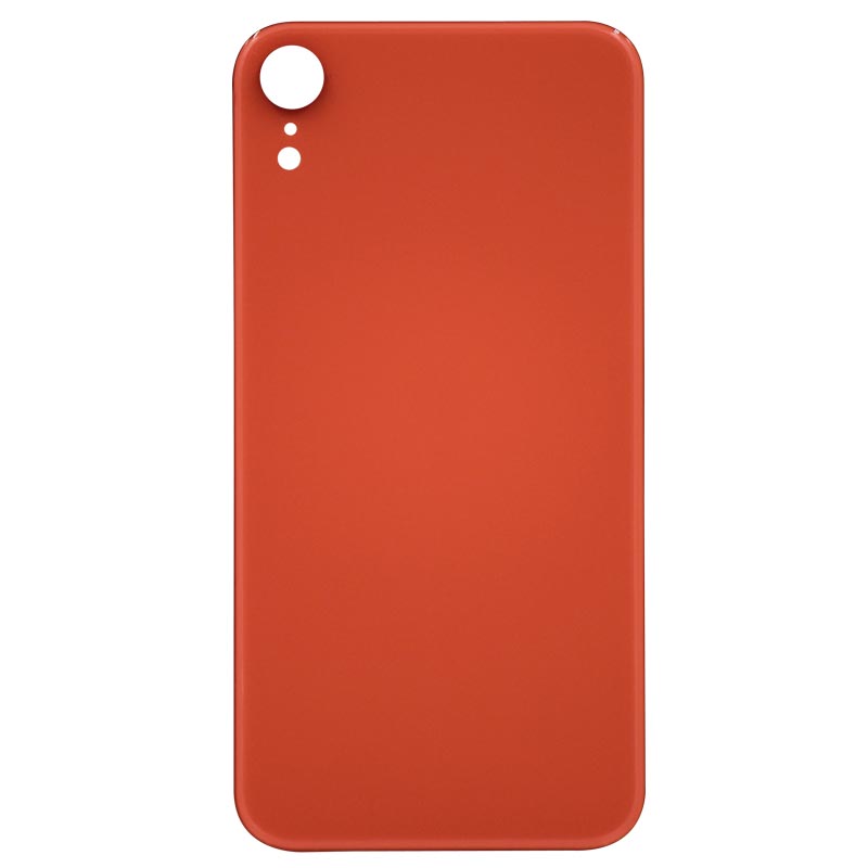 (Big Hole) Glass Back Cover for iPhone XR (No Logo) (Coral)