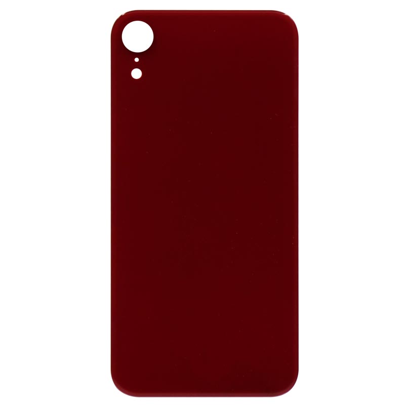 (Big Hole) Glass Back Cover for iPhone XR (No Logo) (Red)