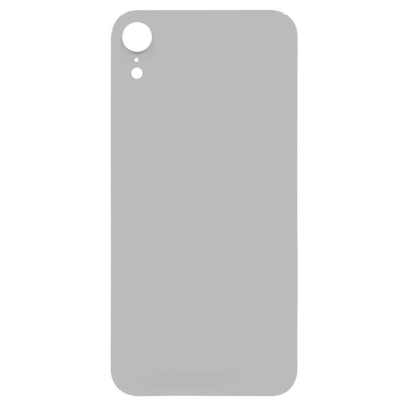 (Big Hole) Glass Back Cover for iPhone XR (No Logo) (White)