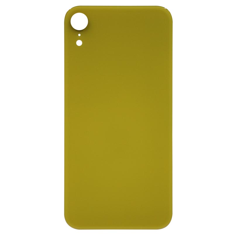 (Big Hole) Glass Back Cover for iPhone XR (No Logo) (Yellow)