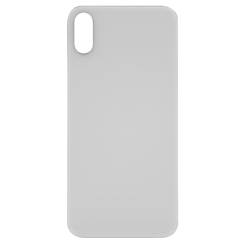 (Big Hole) Glass Back Cover for iPhone XS Max (No Logo) (White)