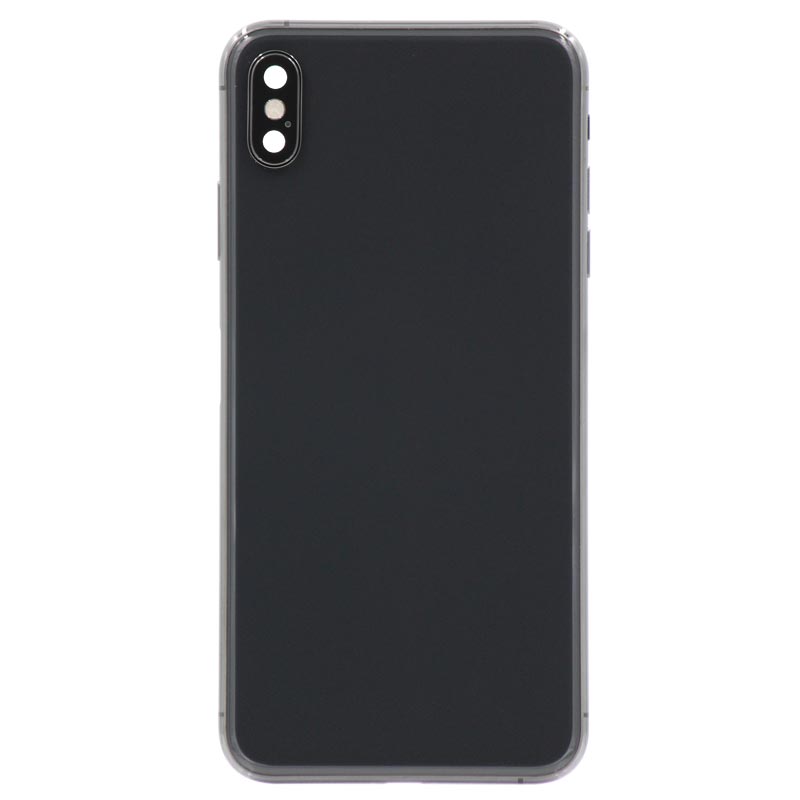 Glass Back Cover with Housing for iPhone XS Max (No Logo) (Black)