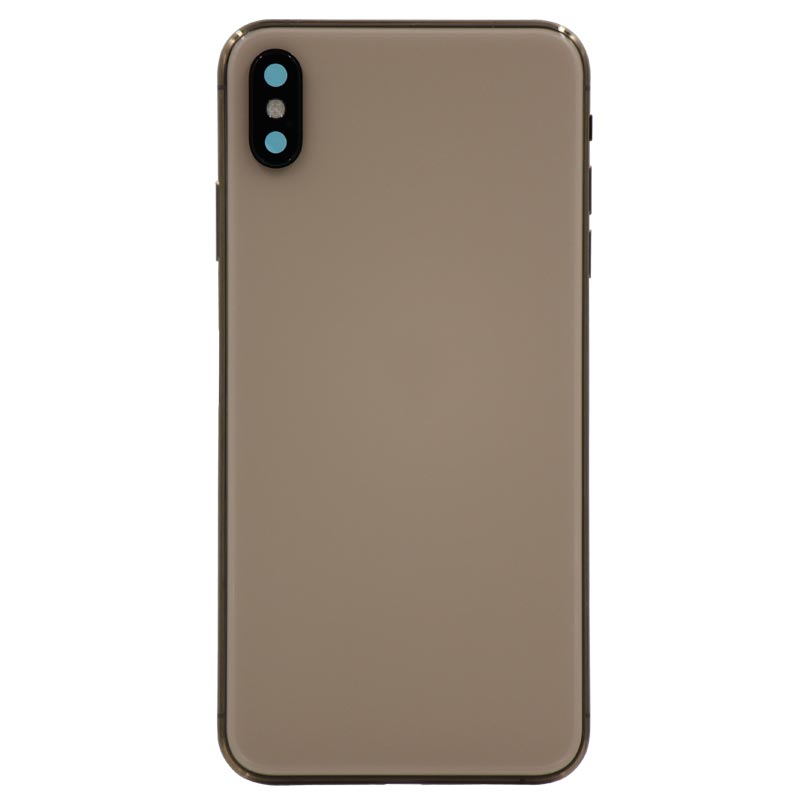 Glass Back Cover with Housing for iPhone XS Max (No Logo) (Gold)